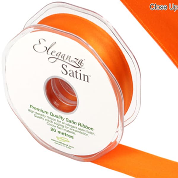 Orange Double Faced Satin Ribbon 25mm x 20m