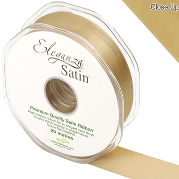 Gold Double Faced Satin Ribbon 25mm x 20m
