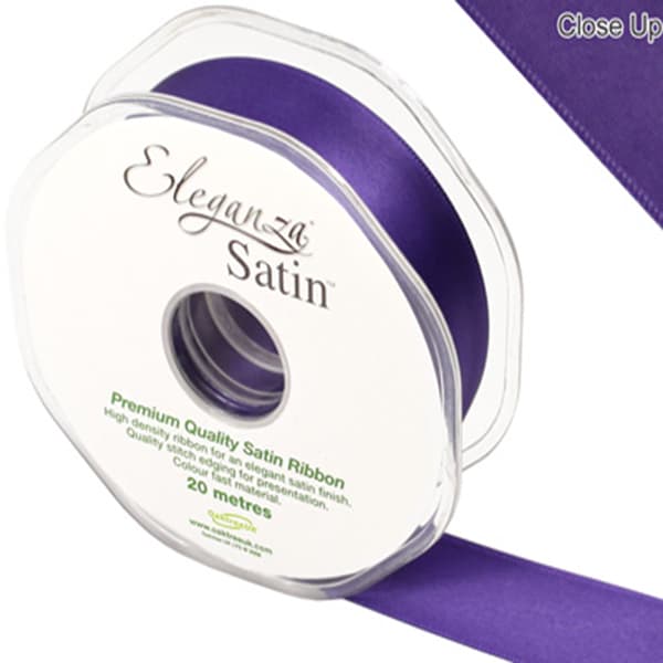 (image for) Plum Double Faced Satin Ribbon 25mm x 20m