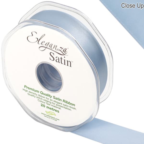 Light Blue Double Faced Satin Ribbon 25mm x 20m