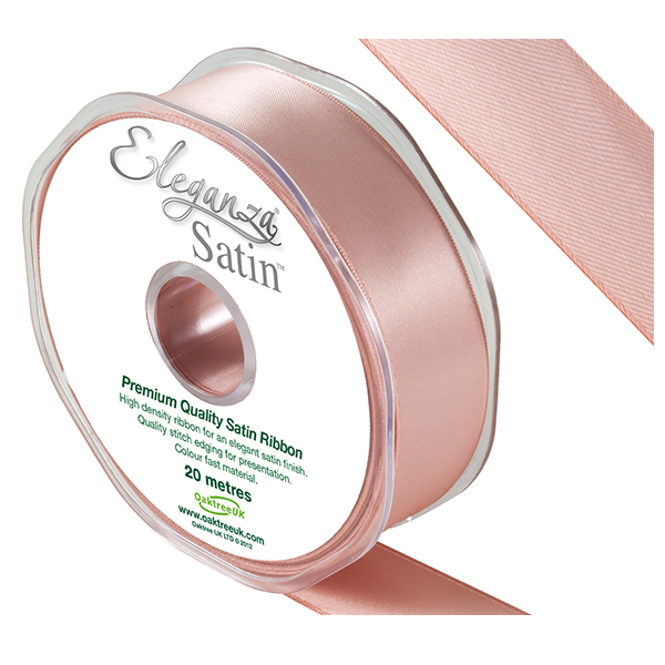 (image for) Rose Gold Double Faced Satin Ribbon 25mm x 20m