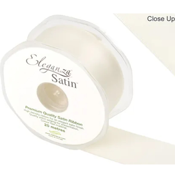 Ivory Double Faced Satin Ribbon 38mm x 20m