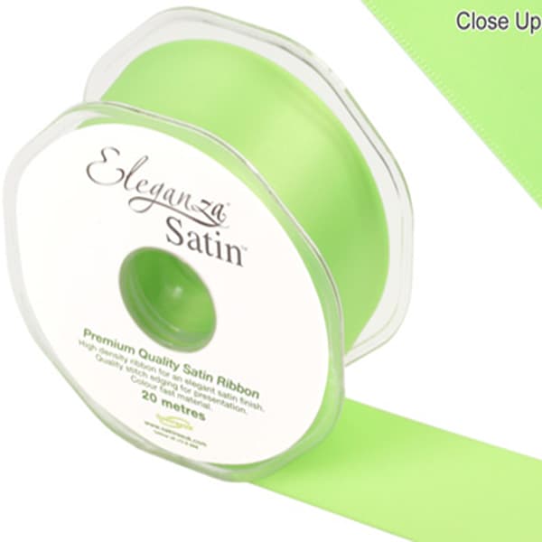 Lime Green Double Faced Satin Ribbon 38mm x 20m