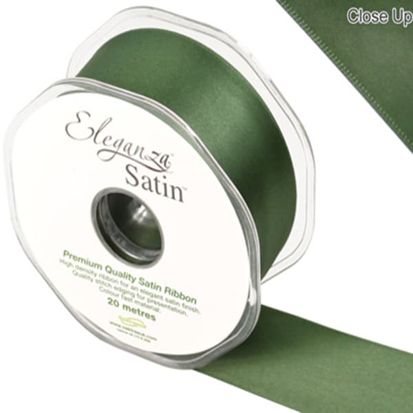 Sage Green Double Faced Satin Ribbon 38mm x 20m