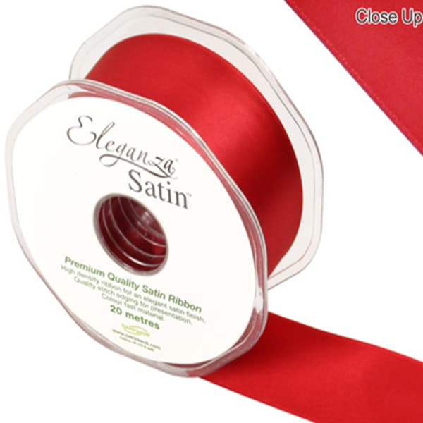 Red Double Faced Satin Ribbon 38mm x 20m