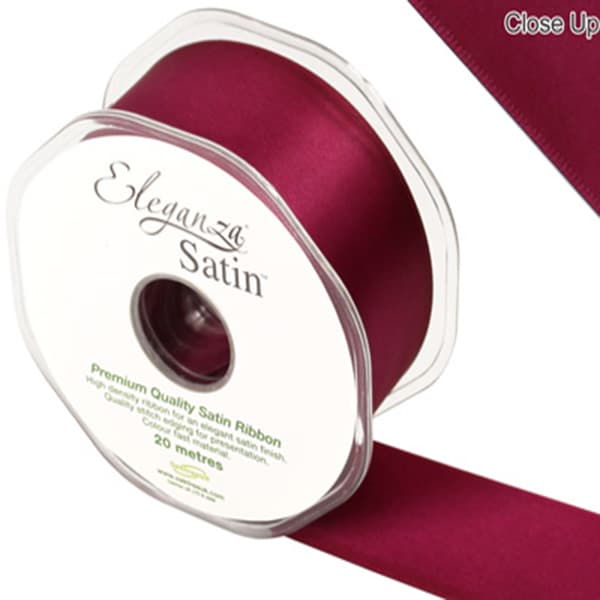 Burgundy Double Faced Satin Ribbon 38mm x 20m