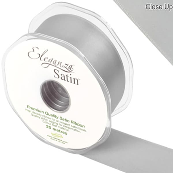 (image for) Silver Double Faced Satin Ribbon 38mm x 20m