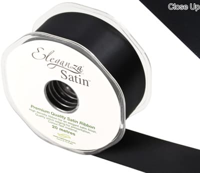 Black Double Faced Satin Ribbon 38mm x 20m