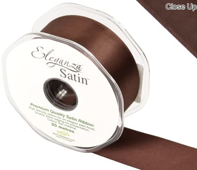 Chocolate Double Faced Satin Ribbon 38mm x 20m