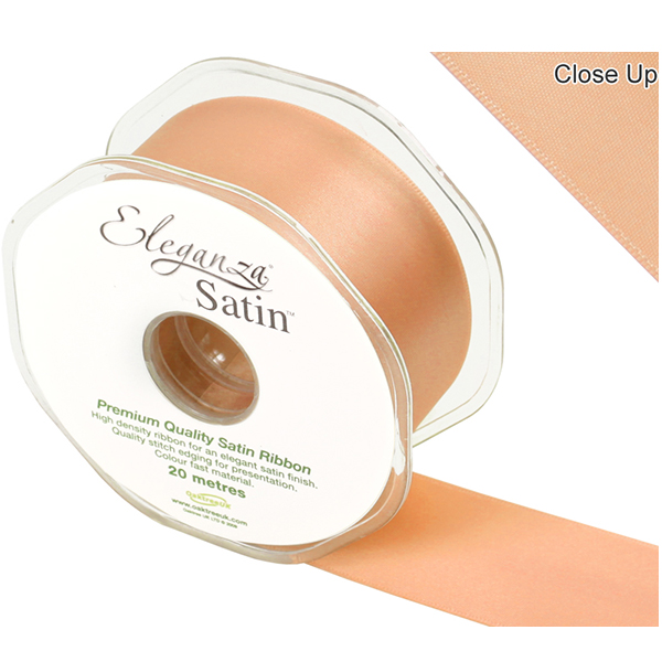 (image for) Peach Double Faced Satin Ribbon 38mm x 20m