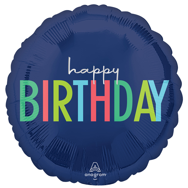 18" Modern Happy Birthday Foil Balloons