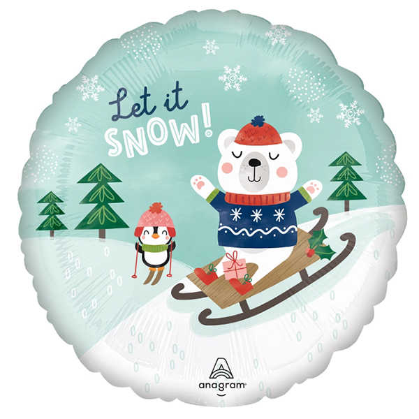 18" Let It Snow Foil Balloons