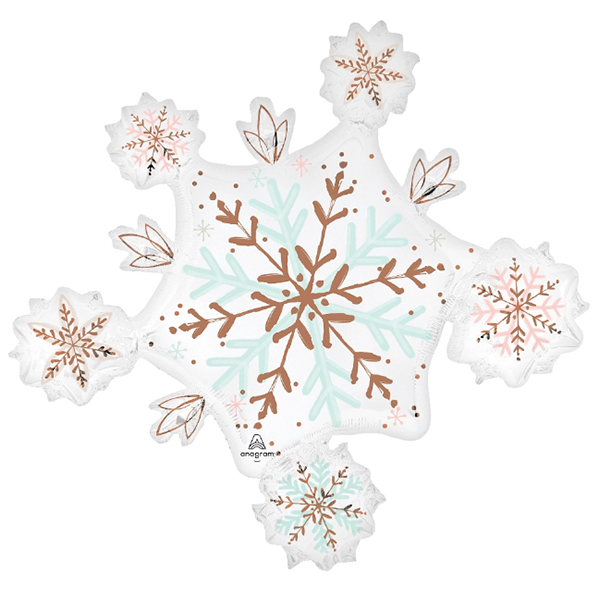Satin Winter Wonderland Snowflake Shape Balloons