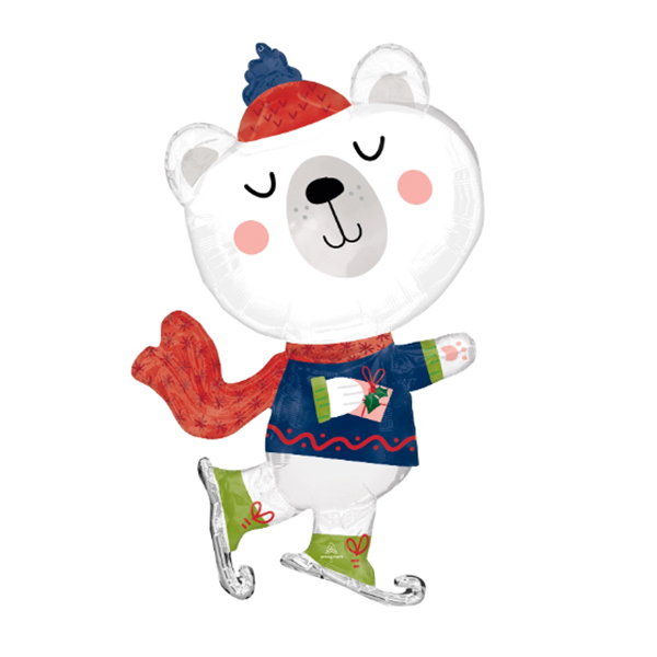 Skating Bear Supershape Balloons