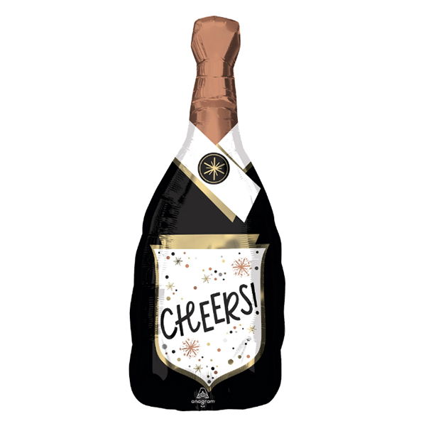 Cheers Confetti Bubbly Bottler Supershape Balloons