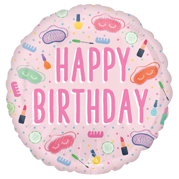 18" Happy Birthday Spa Party Foil Balloons