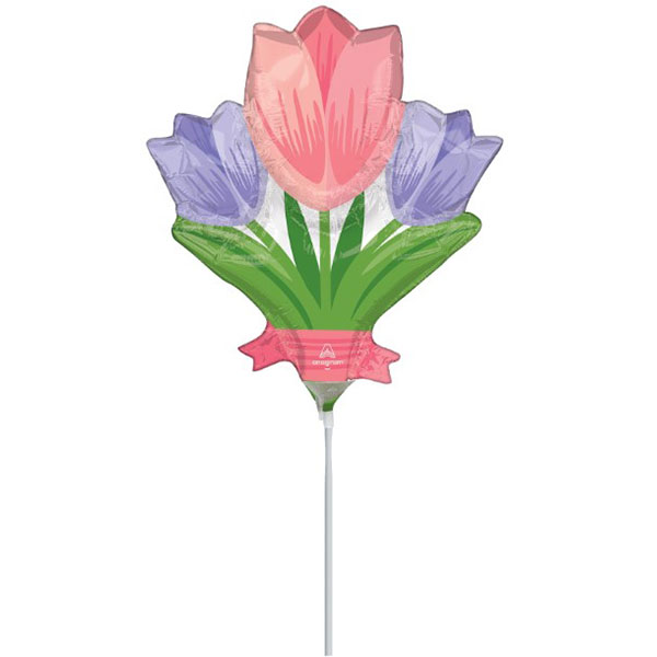 14" Spring Cheer Tulips Air Fill Foil Balloons
