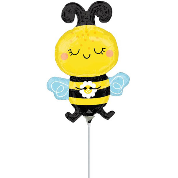 14" Happy Bee Air Fill Foil Balloons