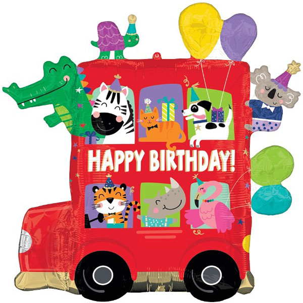 Party Bus Happy Birthday Supershape Balloons