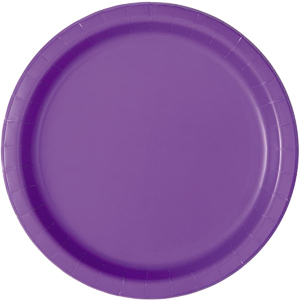 9" Neon Purple Paper Plates 8pk