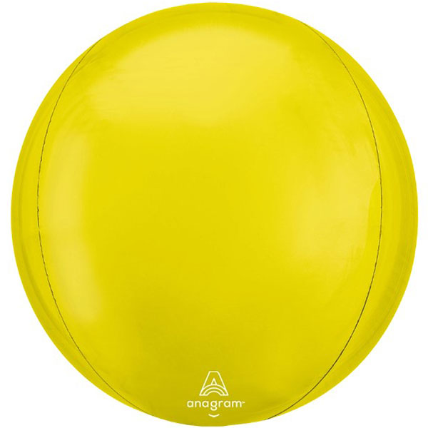 15" Vibrant Yellow Orbz Foil Balloons