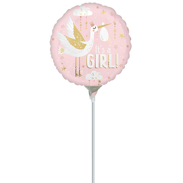 9" Special Delivery Baby Girl Air Fill Foil Balloons