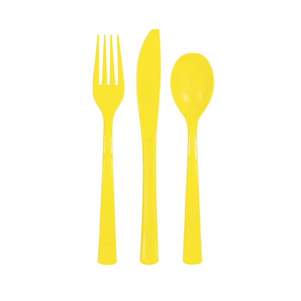 (image for) Neon Yellow Assorted Cutlery 18pk