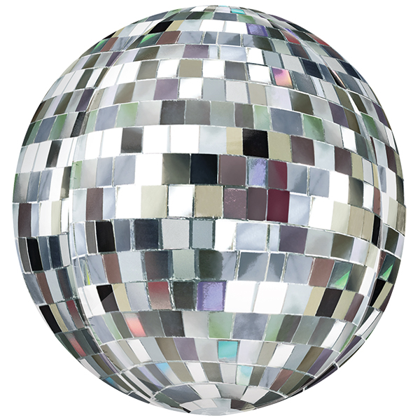 15" Silver Disco Ball Orbz Foil Balloons