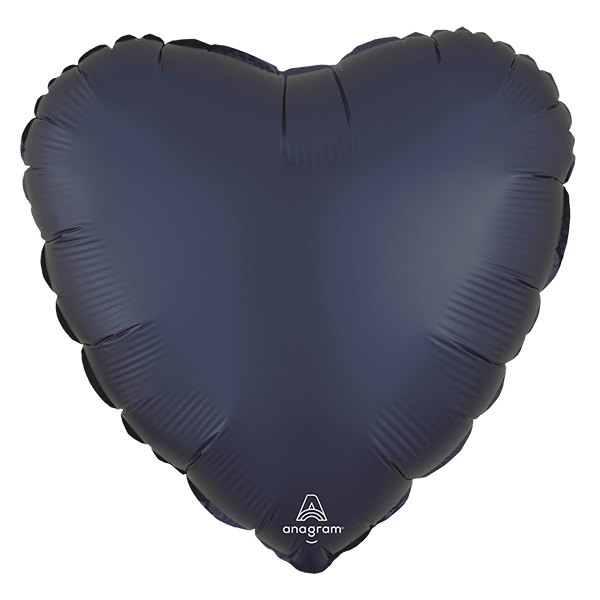 18" Satin Luxe True Navy Blue Heart Foil Balloons