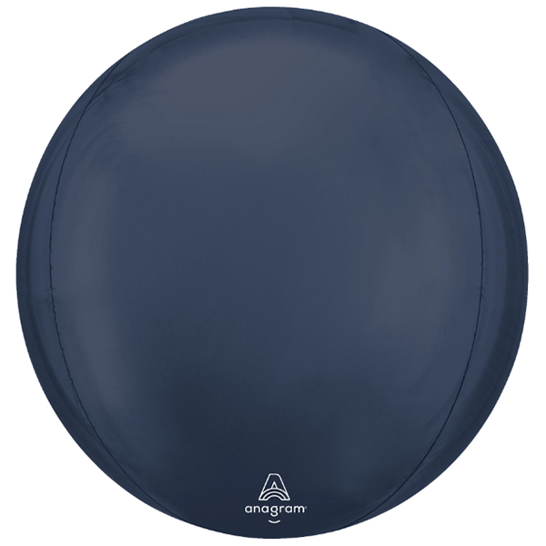 15" Satin Luxe True Navy Blue Orbz Foil Balloons
