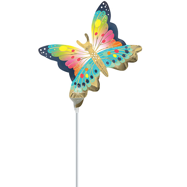 14" Satin Vibrant Flutters Butterfly Air Fill Foil Balloon