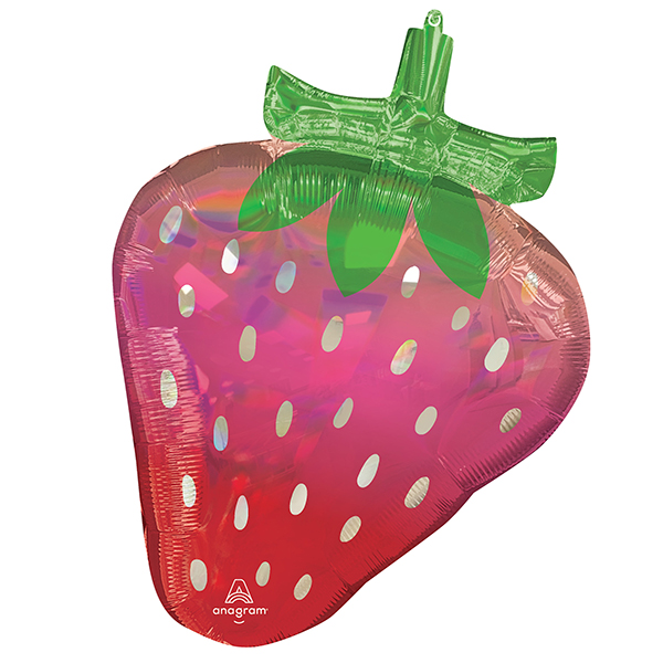 (image for) Iridescent Strawberry Supershape Foil Balloons