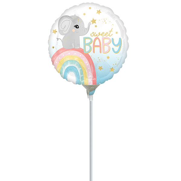 (image for) 9" Satin Baby Elephant Air Fill Foil Balloon