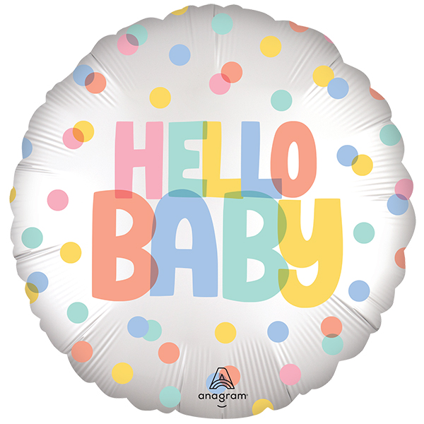 18" Satin Hello Baby Foil Balloons