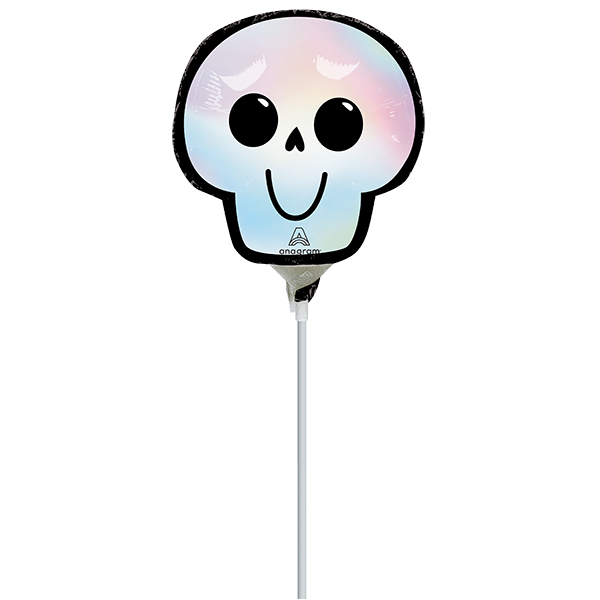 14" Bare Bones Skull Air Fill Foil Balloons