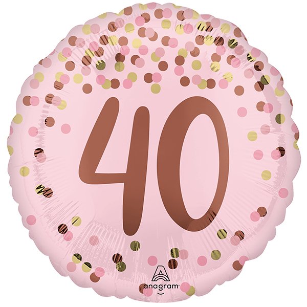 18" Pretty Pink 40th Birthday Foil Balloons