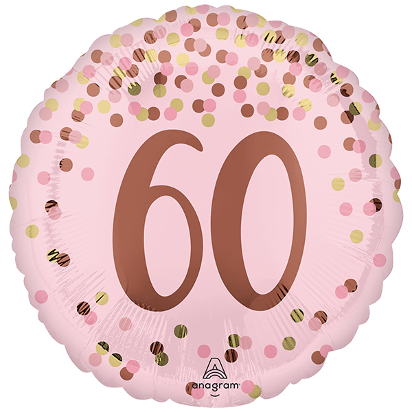 (image for) 18" Pretty Pink 60th Birthday Foil Balloons