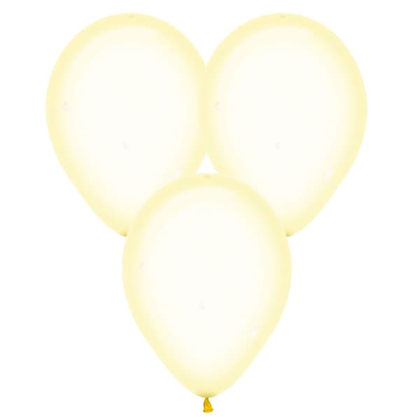 5" Crystal Pastel Yellow Latex Balloons 100pk