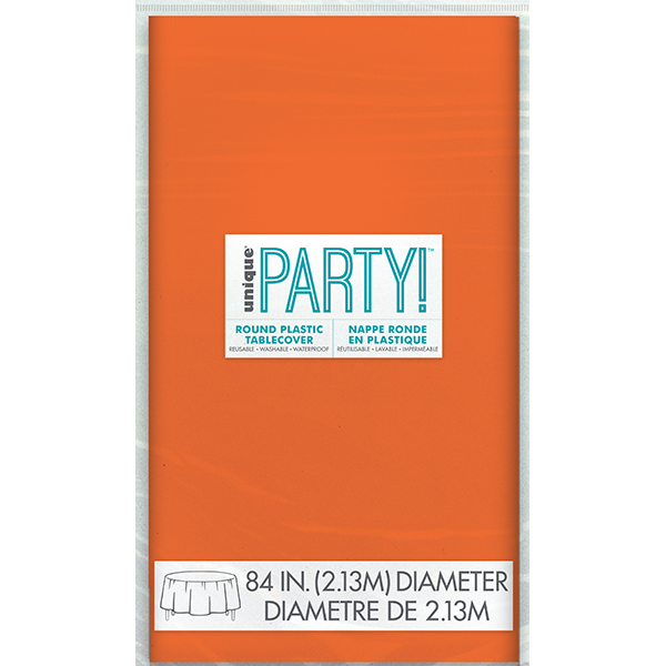 (image for) Orange Round Plastic Tablecover