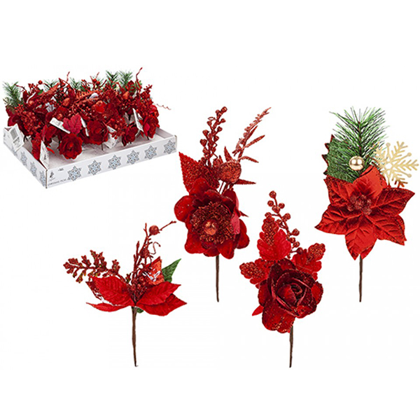 (image for) Luxury Red Christmas Pick Decorations