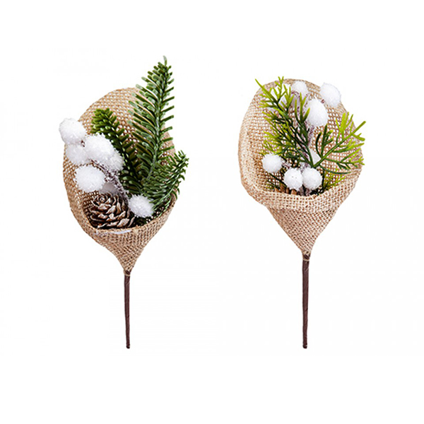 (image for) 21cm White Berry Pine Pick Decorations