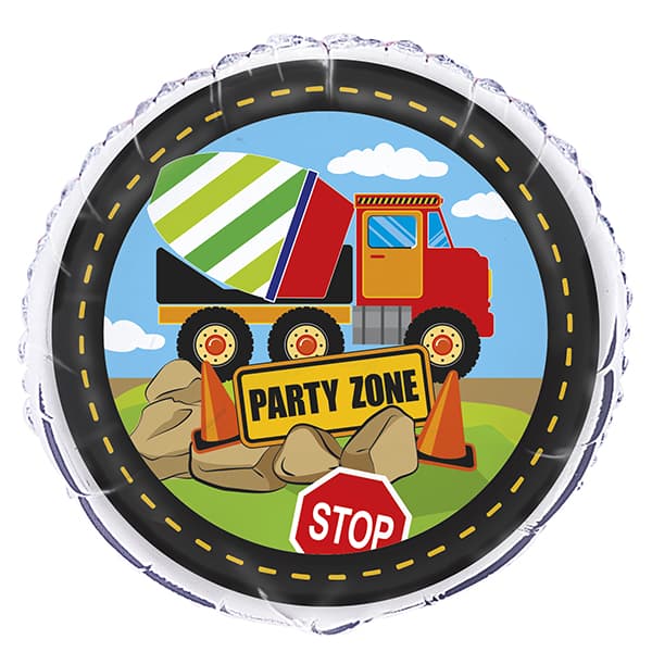 (image for) 18" Construction Party Zone Foil Balloons