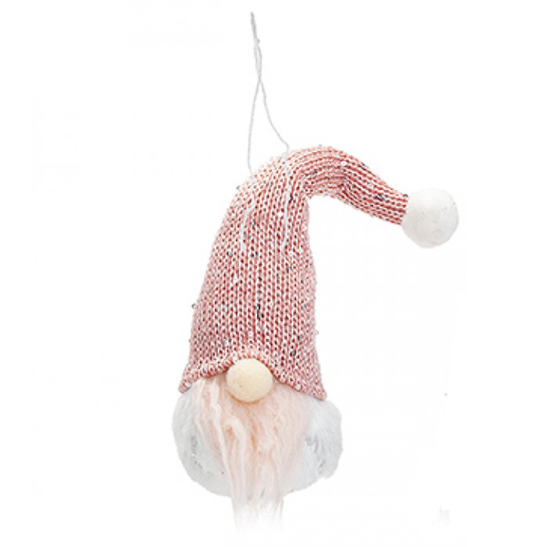 (image for) 11" Pink Knitted Gonk Hanging Decoration