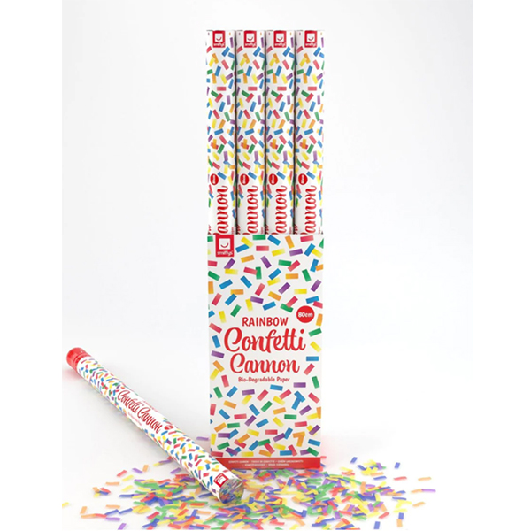 (image for) 80cm Rainbow Coloured Confetti Cannons