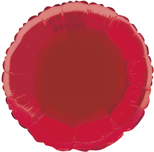 18" Red Round Foil Balloons
