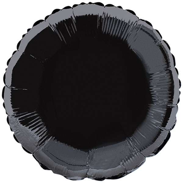 18" Black Round Foil Balloons
