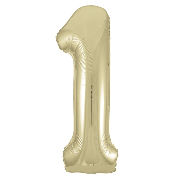 34" Unique Champagne Gold Number 1 Supershape Balloons
