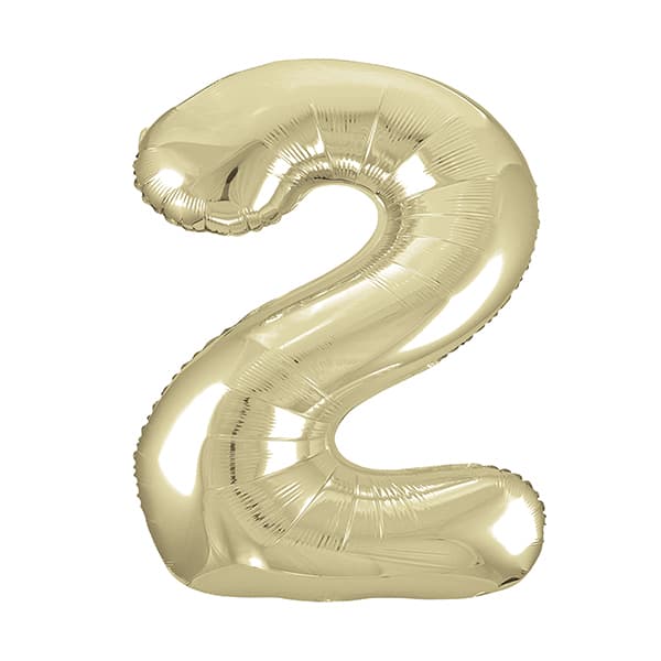 34" Unique Champagne Gold Number 2 Supershape Balloons