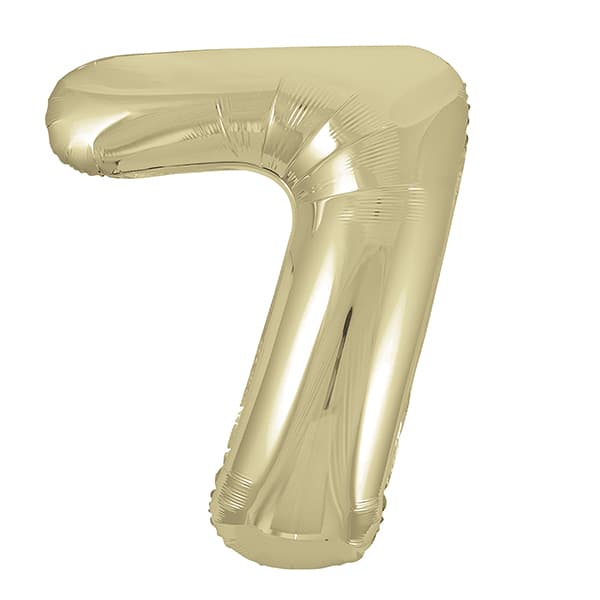 34" Unique Champagne Gold Number 7 Supershape Balloons