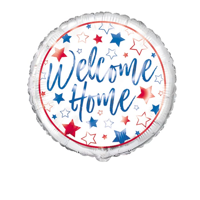 18" Welcome Home Red, White & Blue Foil Balloons